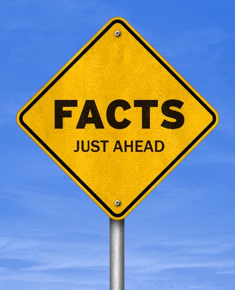 road sign: facts just ahead