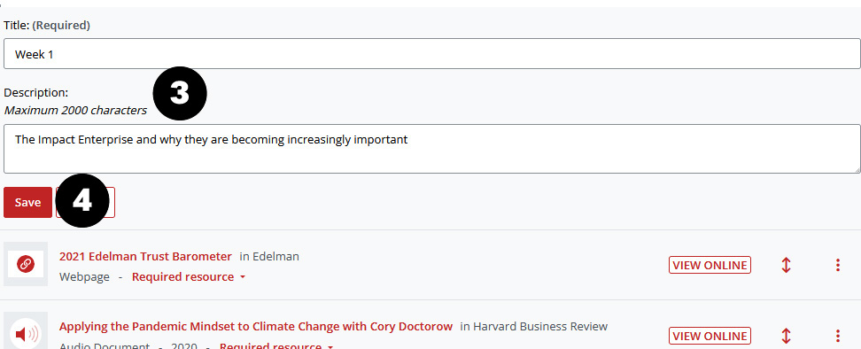 Edit section details
