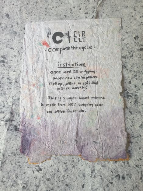 Hayley Wakefield, Pamphlet that is presented with product, for explanation and further steps, 2020