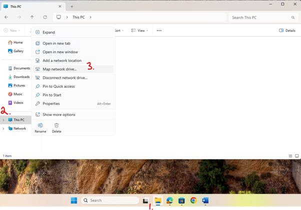 Windows Map network drive