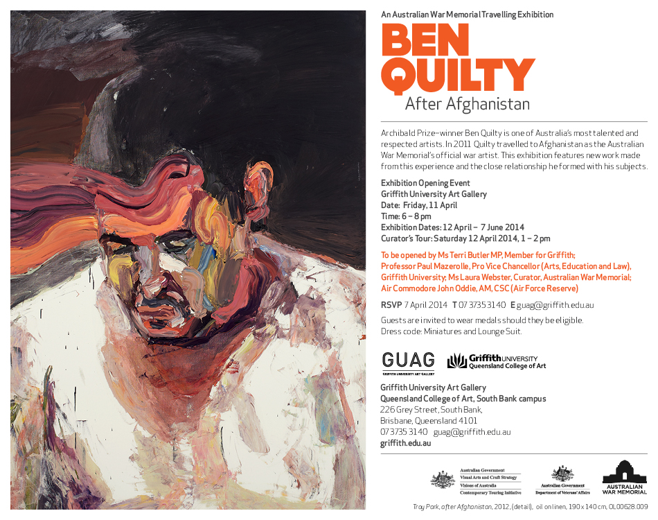 Ben Quilty After Afghanistan Exhibition Invitation