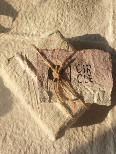 Hayley Wakefield, Gift wrapping exemplar, with added branding tag with logo, 2020