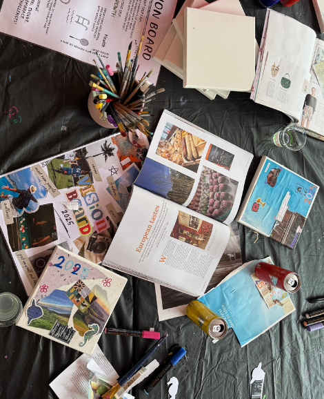 students at market day