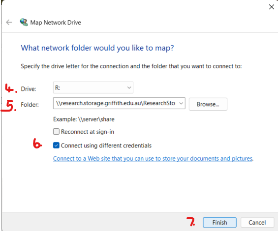 Map network folder address