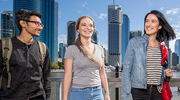 Students walking in the city