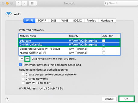 screenshot preferred networks