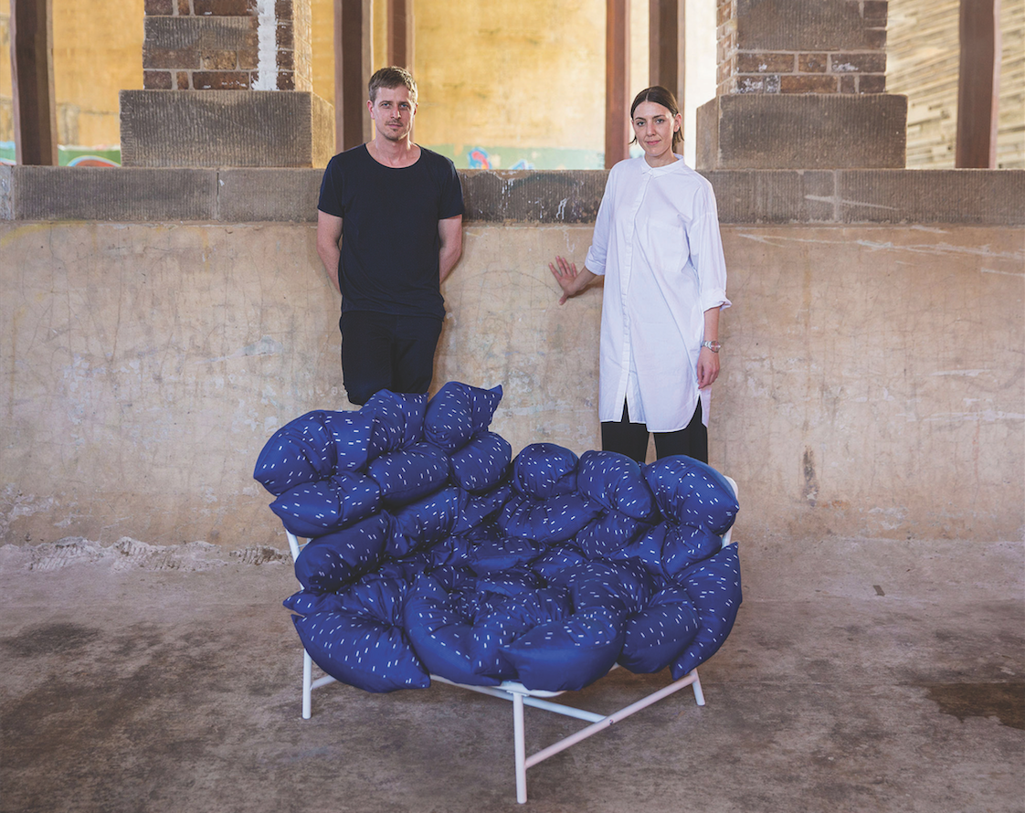 Joel and Kate Booy with furniture created for IKEA&rsquo;s PS collection