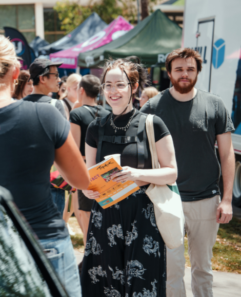 students at market day
