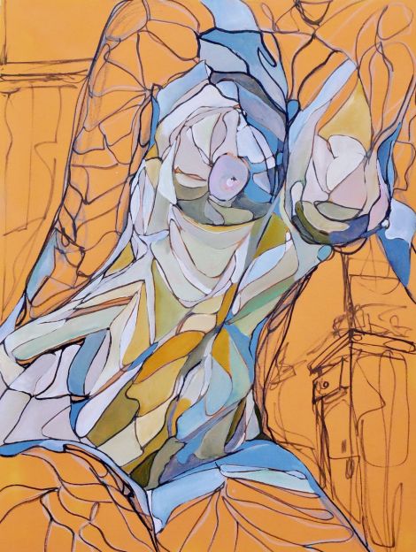 Brigid Holt, Here in my Room, 2020, Acrylic on Canvas Board, 24 x 18 inch