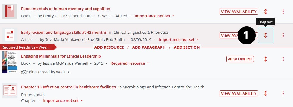 Drag and drop resource