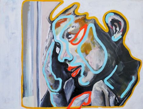 Brigid Holt, Looking out, 2020, Acrylic on Canvas Board, 16 x 12 inch