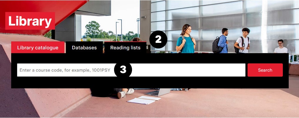 Search library reading lists tab