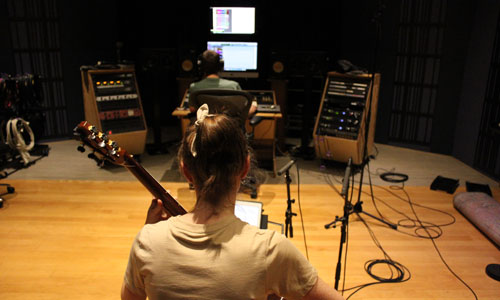 Libby Myers in the studio