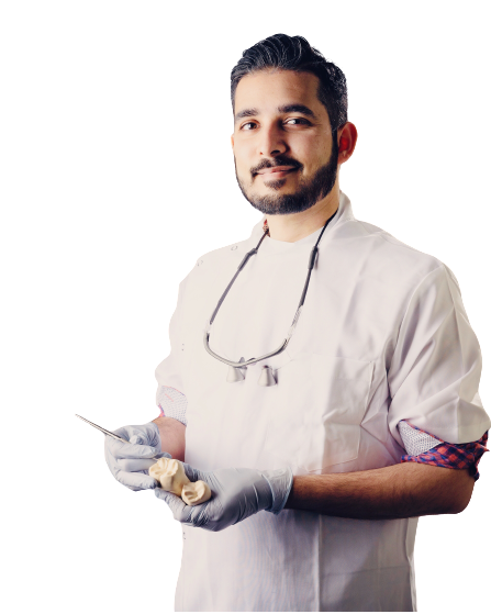 Mohit Tolani in his white dental uniform