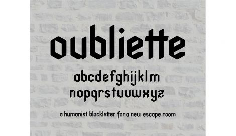 Jazmin Winkworth, Oubliette Typeface Design, 2020