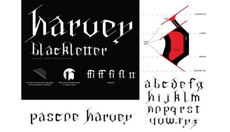 Pascoe Harvey, Harvey Blackletter Type Specimen, 2020