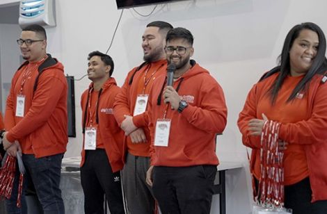 A group of Griffith staff members presenting