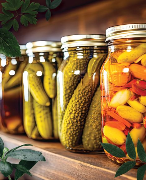 pickled food in jars