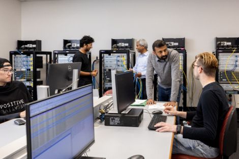 Group of students in a computer laboratory 