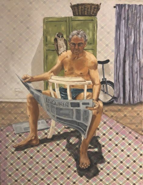 Suzanne Breeze, “Tim”, 2020, Oil on fabric, 46 x 61 cms