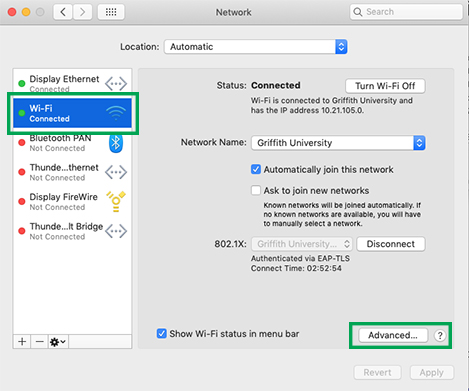 Griffith Wi-Fi advanced