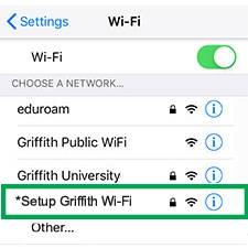 screenshot of wifi setting panel