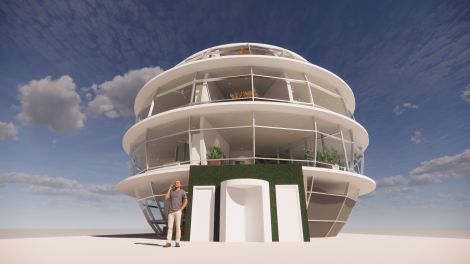 Kara Fryer, Verdure Student Living External Render, 2020