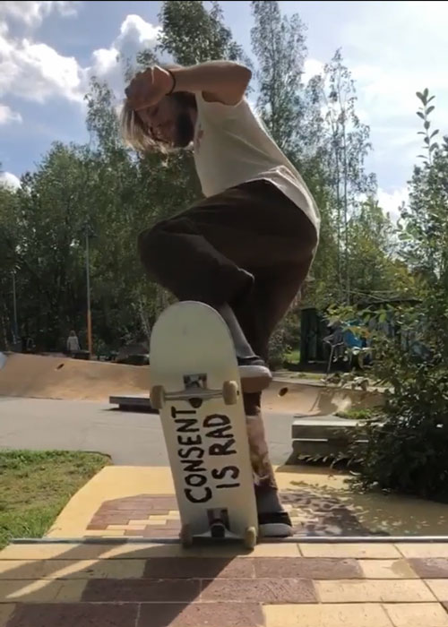 Consent is rad' skateboard