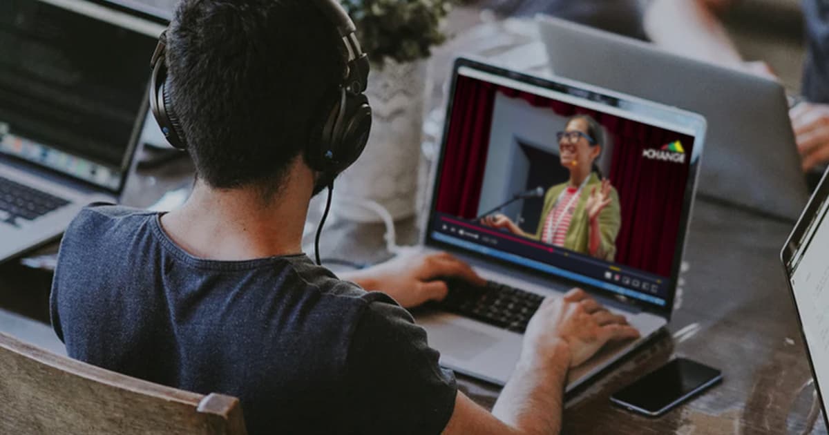 A person watching a live stream on the computer