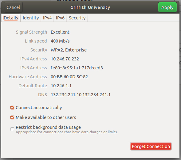 Griffith University Network