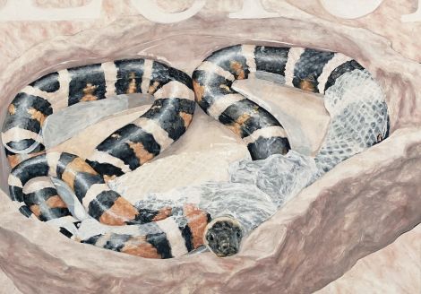 Savannah Jarvis, Sitting in a hot bath tub crawling out of skin on a Tuesday, 2020, Oil on board, 40 x 35 cm