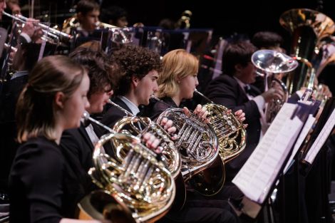 students playing brass instruments