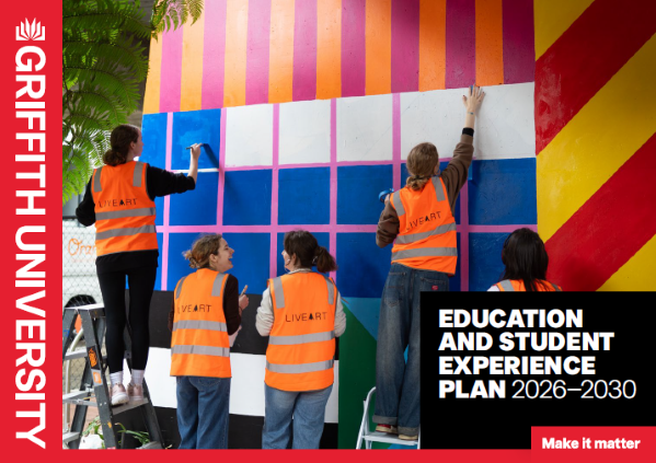 Education and Student Experience Plan 2026-2030 Photo of students painting fish lane mural
