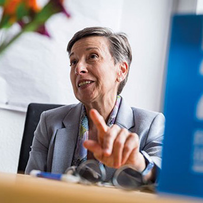 Delia Ferreira Rubio at her desk