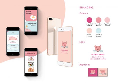 Madison Read, Pocket Hero App Design, 2020