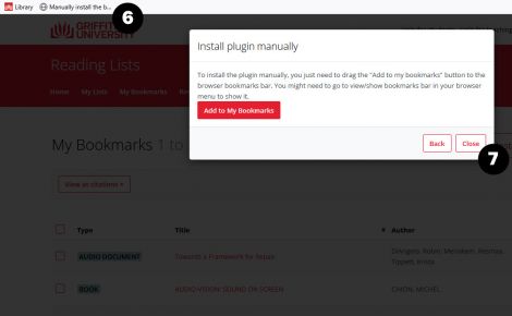 Bookmarklet in Favourites bar