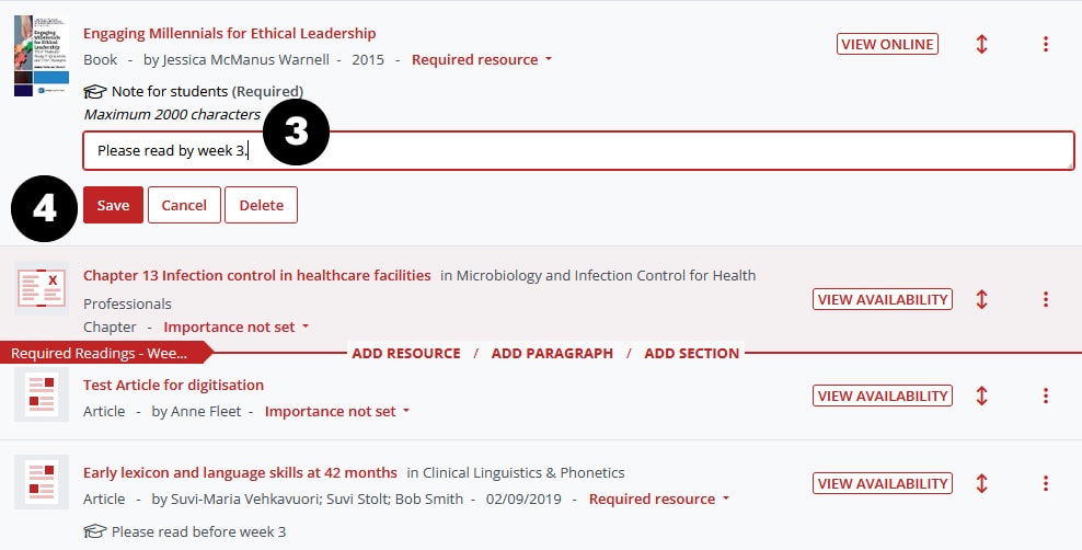 Edit student note details