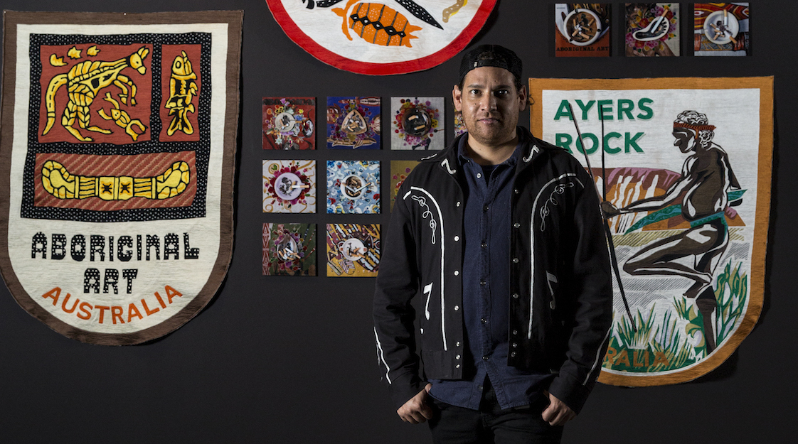 Tony Albert with artwork