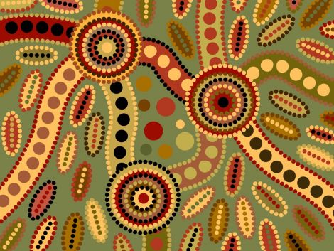 An Aboriginal dot painting