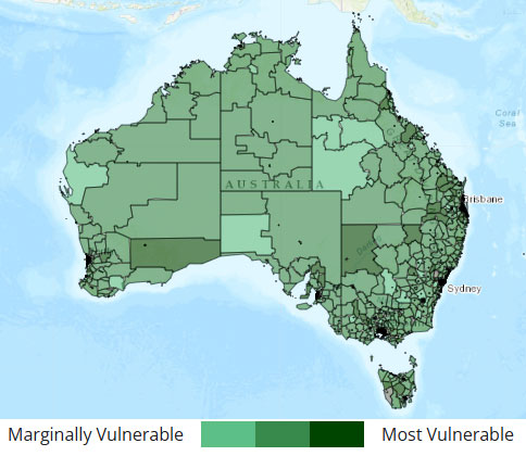 Rural Volunteering Vulnerability Explorer map