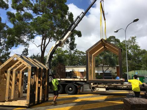 Moving the Pavilion modules on the truck