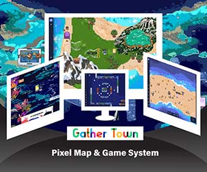 Pixels Maps & Game System (Adobe Photoshop, Pixilart & Gather Town Mapmaker - Creating Virtual Tour system with Interactive Games & Landmarks' Simulations)