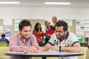 Two students studying