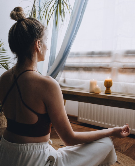 woman meditating
