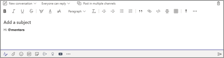 Screenshot of Teams converstaion
