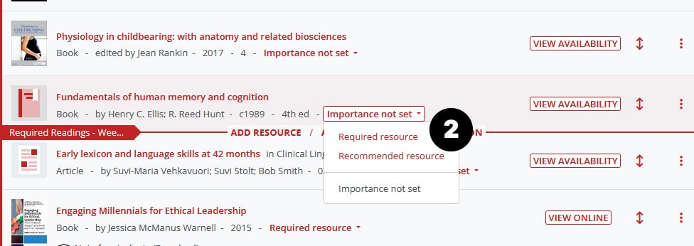 Set as required or recommended