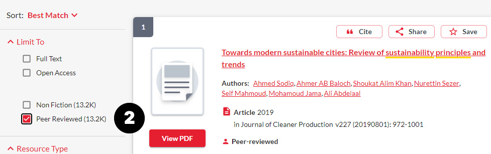 Select peer reviewed