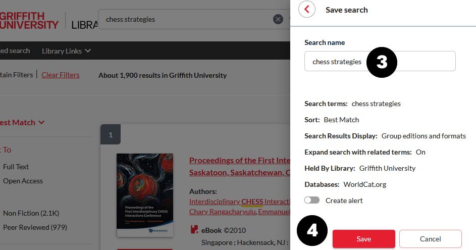 Update search name and save