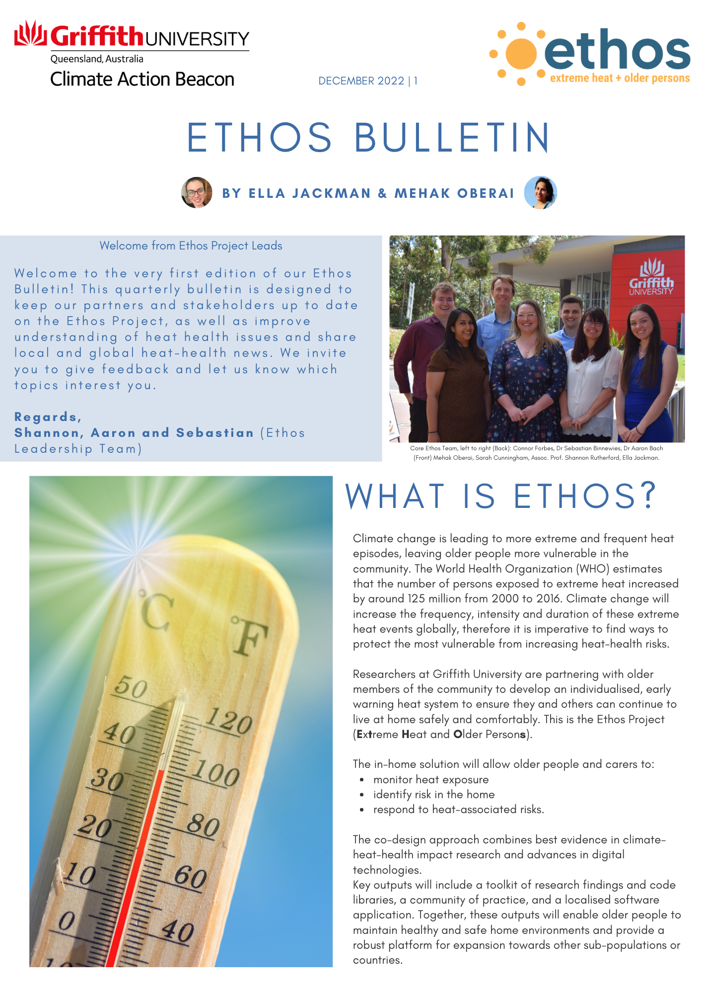 A photo of the cover page of the December 2022 newsletter