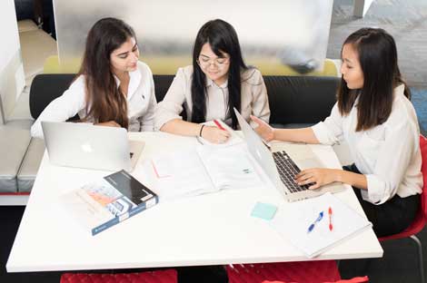 Students studying together